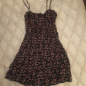 Vintage Y2K 90s Black and Pink/ Purple Sleeveless Sundress